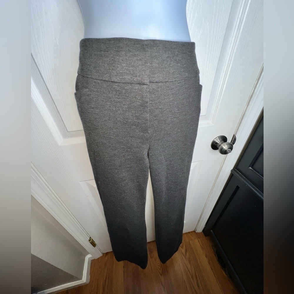 Loft Women’s 8 Charcoal Gray Original Flare Leg Ponte Trouser Dress Pants M - Picture 13 of 16